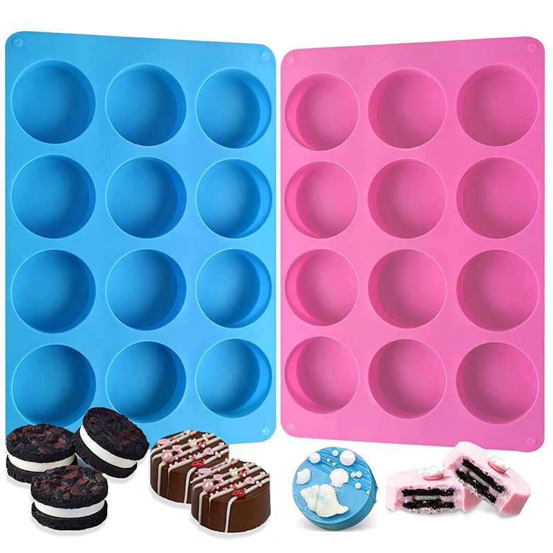 Soap Making Material - 둥근 실리콘 몰드 12구 원통형 초콜릿