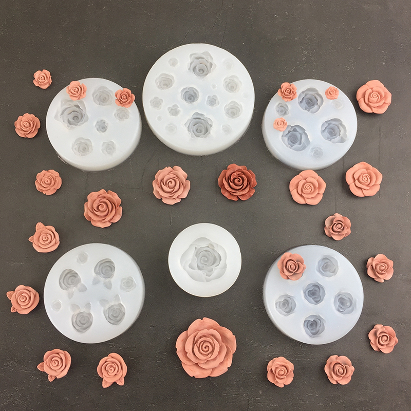 Soap Making Material - 장미 꽃 모양 잎 실리콘 몰드,