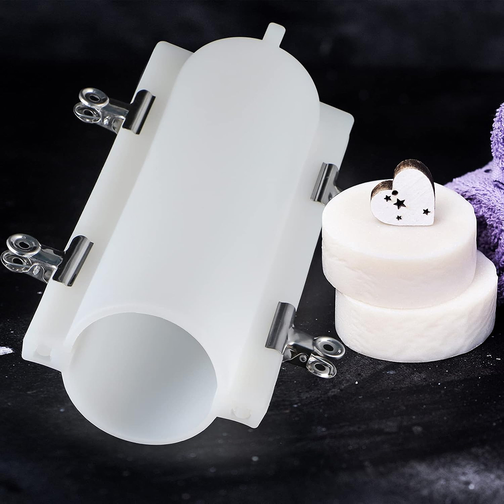 Soap Making Kit For Beginners - 대형 실린더 튜브 비누 몰드(클립 포함),