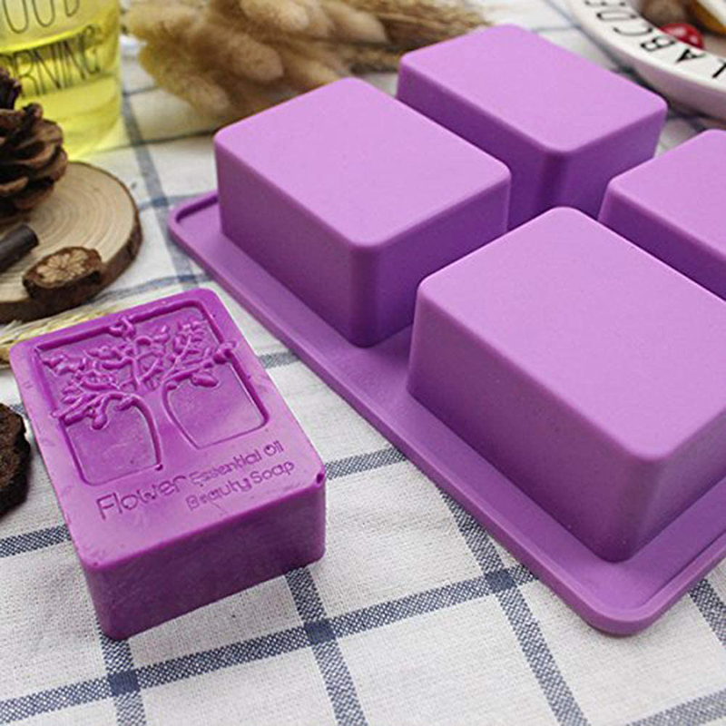 Soap Making Lye - 직사각형 생활 나무 실리콘 비누 금형