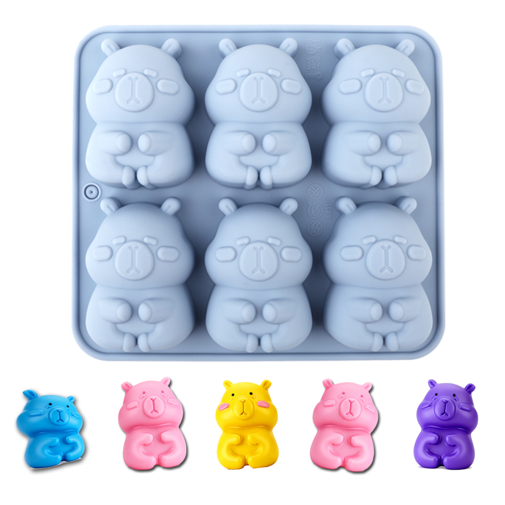 Soap Making Jelly - 귀여운 카피바라 모양의 실리콘 케이크 몰드,