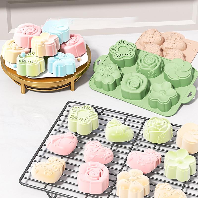 Soap Making Jelly - SU 플라워 실리콘 몰드, 6가지 꽃