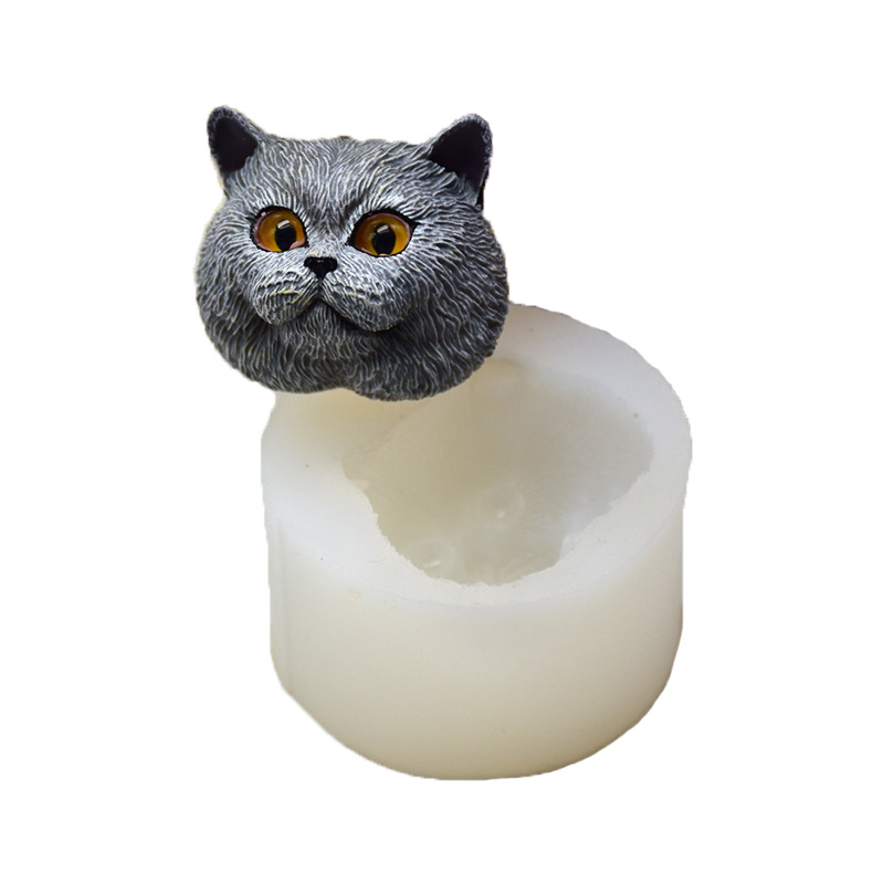 Soap Making Material - 실리콘 몰드 짧은 머리 고양이 모양의