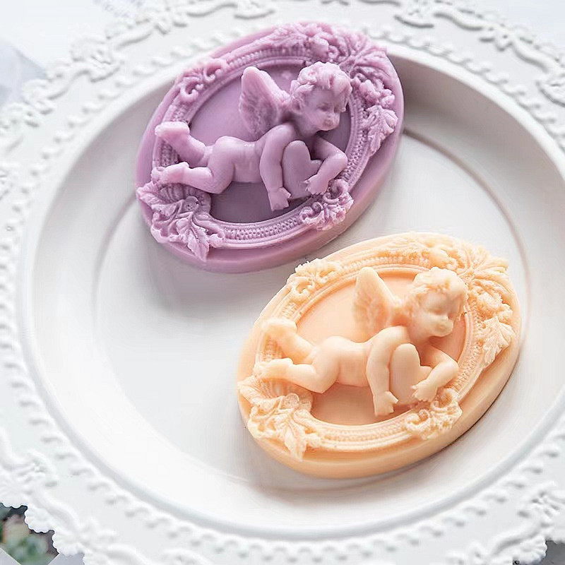 Soap Making In Home - 천사 어린이 모양 실리콘 비누 몰드,