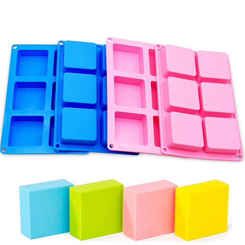 사각 비누 몰드, 6 구, 들러붙지 않는 실리콘 팬,  - Soap Making Material 리뷰 및 가격