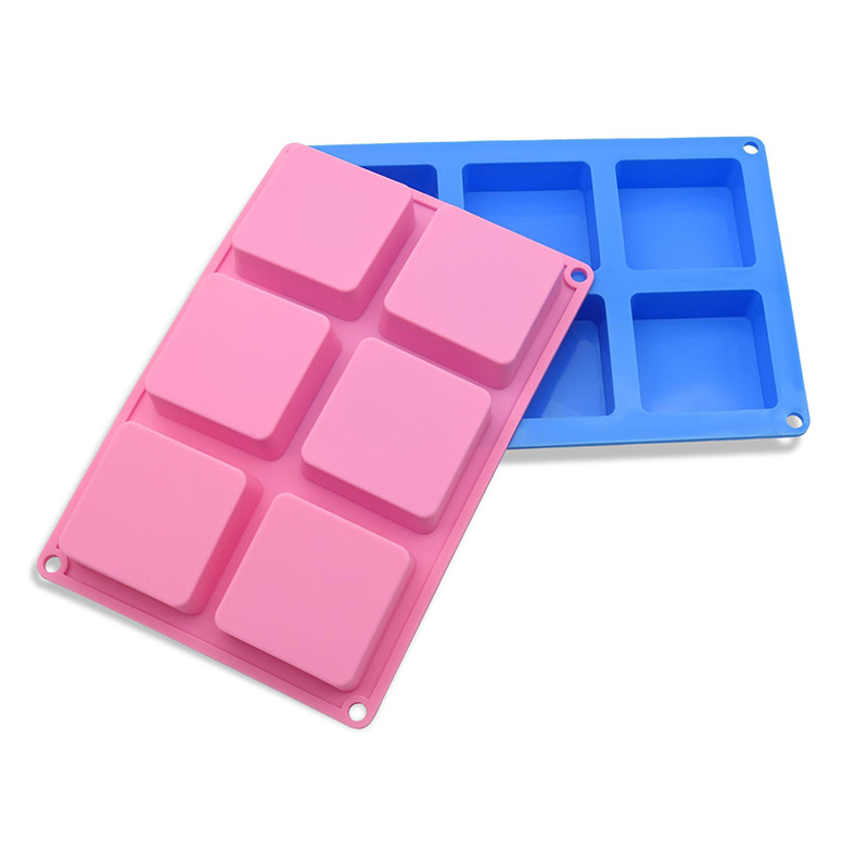 사각 비누 몰드, 6 구, 들러붙지 않는 실리콘 팬,  - Soap Making Material 리뷰 및 가격