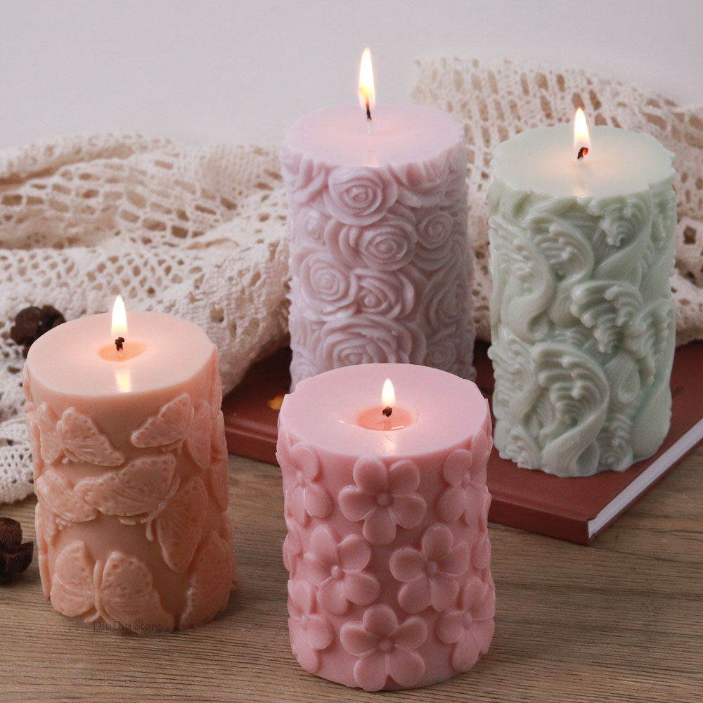 꽃 나비 원주형 실리콘 양초 금형 DIY 파도 비누 수 - Soap Making In Home 리뷰 및 가격