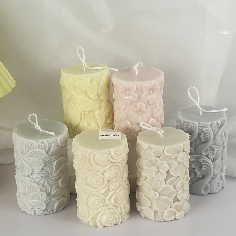 꽃 나비 원주형 실리콘 양초 금형 DIY 파도 비누 수 - Soap Making In Home 리뷰 및 가격