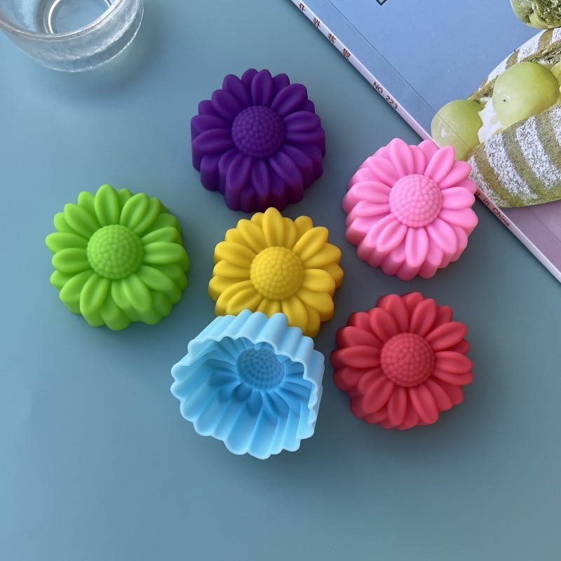 6종 세트 논스틱 꽃무늬 실리콘 몰드 초콜릿 푸딩 아이 - Soap Making Material 리뷰 및 가격